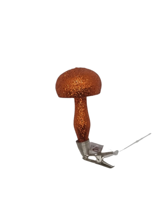 Mushroom Single Clip Orange Sparkle (C)