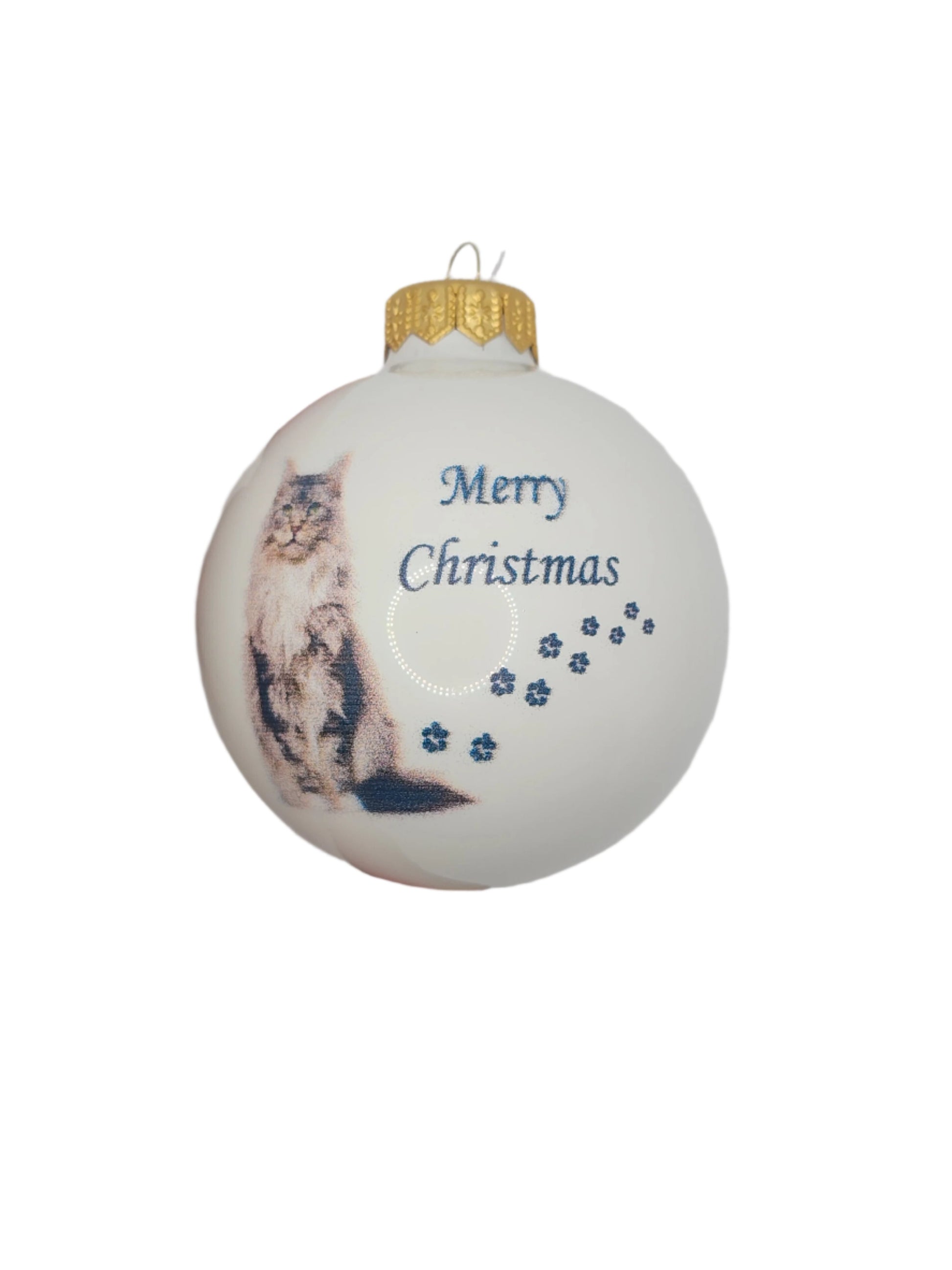 European Glass Christmas ornament of a Baubles | Merry Christmas Cats (F)