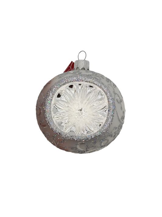 Bauble | Frosted Glitter Pattern with Indent (J)