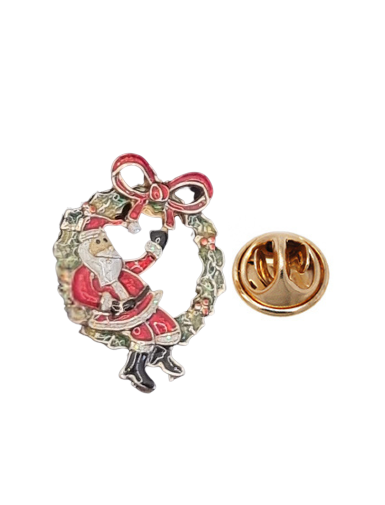 Santa Pin Design Santa In Wreath | Pins – Edelglas