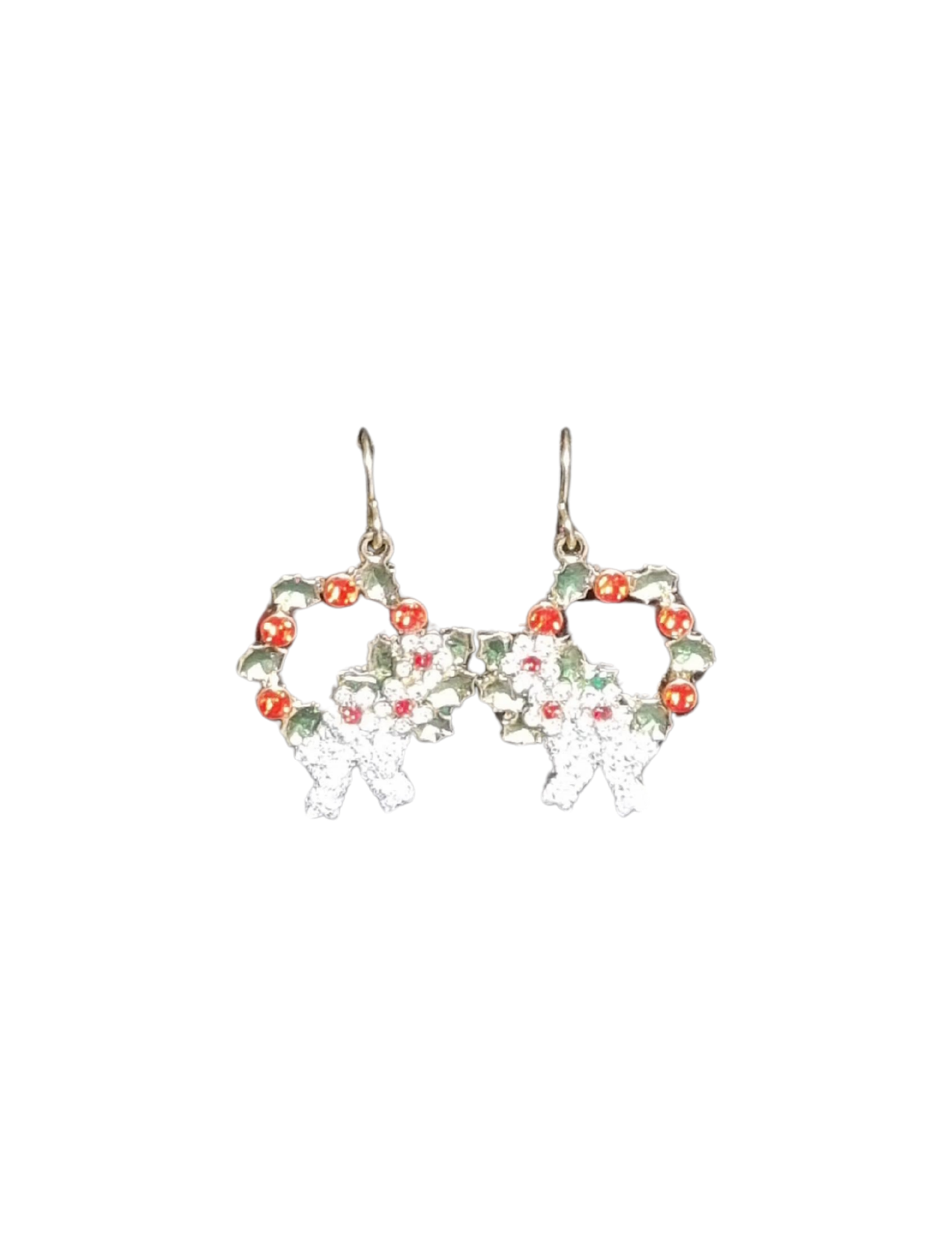 Wreath with Silver Bows | Earrings