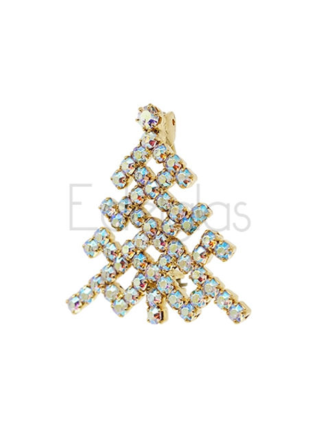 Crystal Christmas Tree with Open Branches 3cm | Brooch V