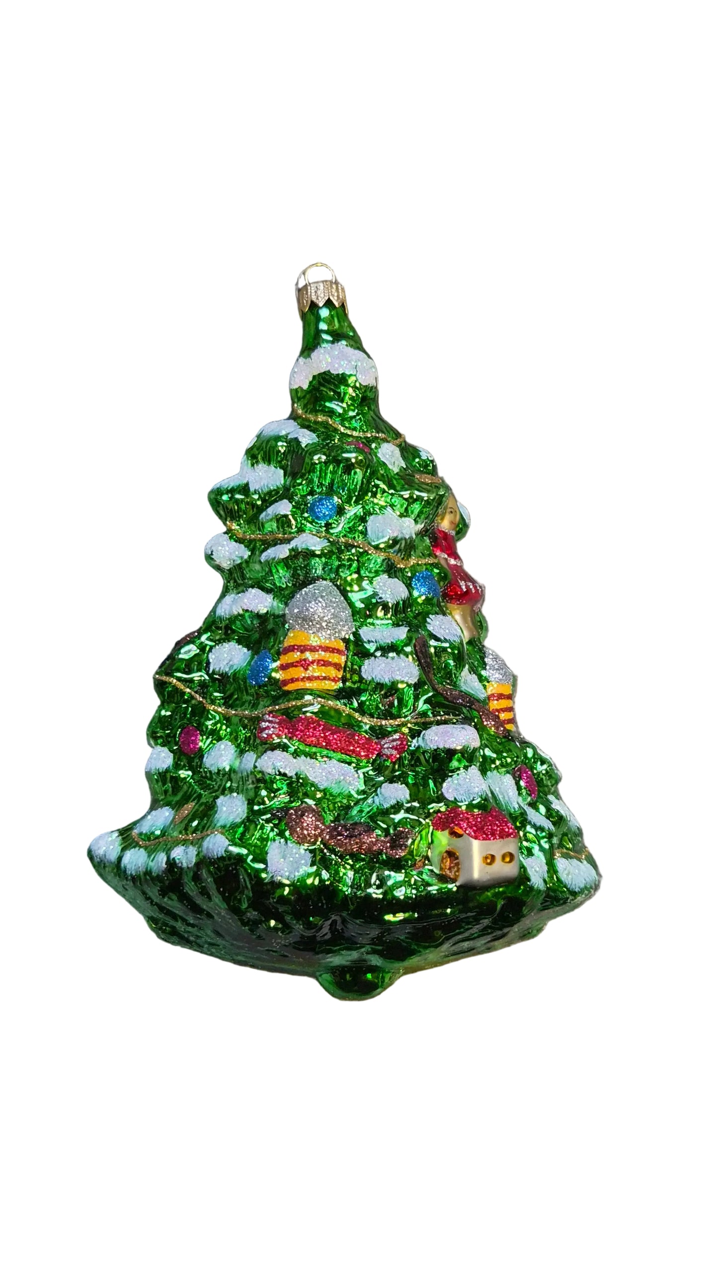 European handmade glass Christmas ornament of a Christmas Tree