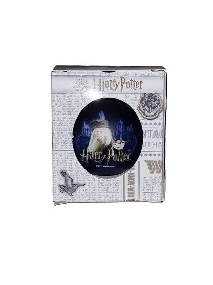 Harry Potter-themed glass Christmas bauble featuring Albus Dumbledore