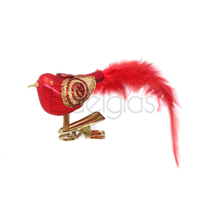 Birds on Clip (I) | Large Feather Tail