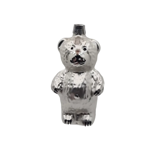 European Glass Christmas ornament of a Bear | Shiny Teddy Bear (F)
