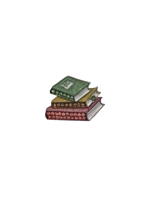 European Glass Christmas ornament of a Stack of Books | Brooch III