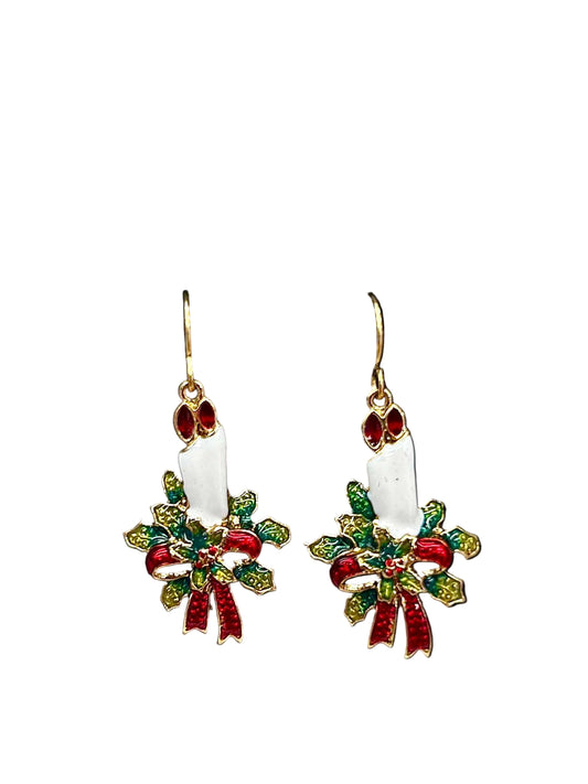 Pair of earrings with festive design 