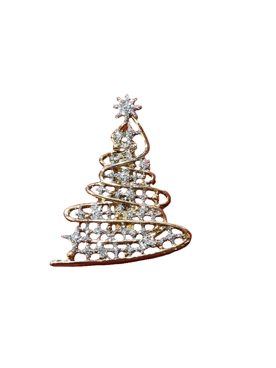 Small Wavy Gold & Silver Tree | Brooch V