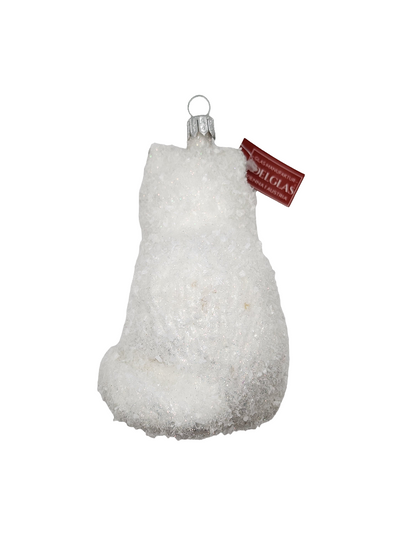 European Glass Christmas ornament of a Cat | Large Frosted Persian Ragdoll (T)