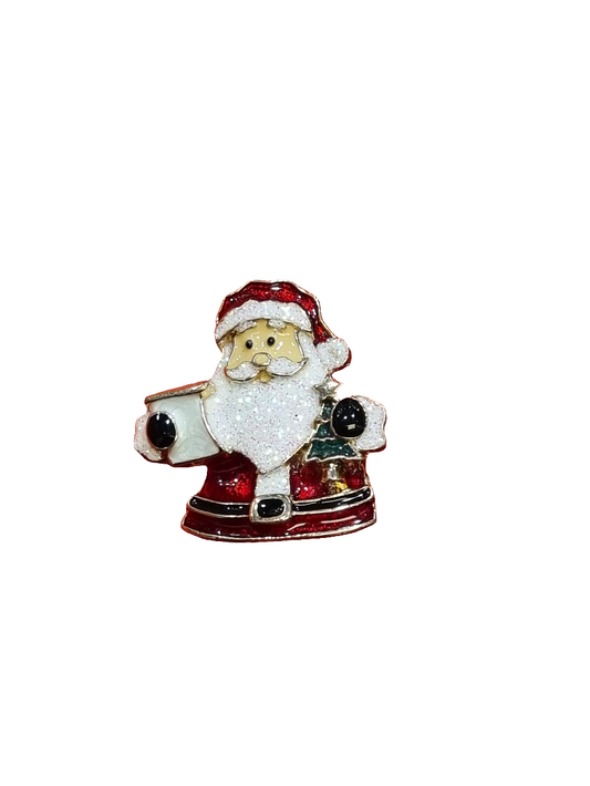 Santa with Tree & List | Brooch V