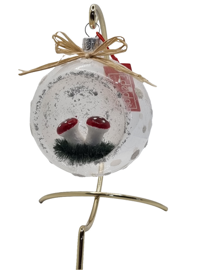 European Glass Christmas ornament of a Baubles | Clear with Nature Inset Decoration (S)