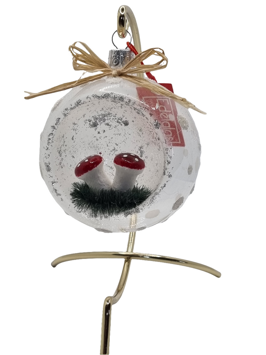 European Glass Christmas ornament of a Baubles | Clear with Nature Inset Decoration (S)