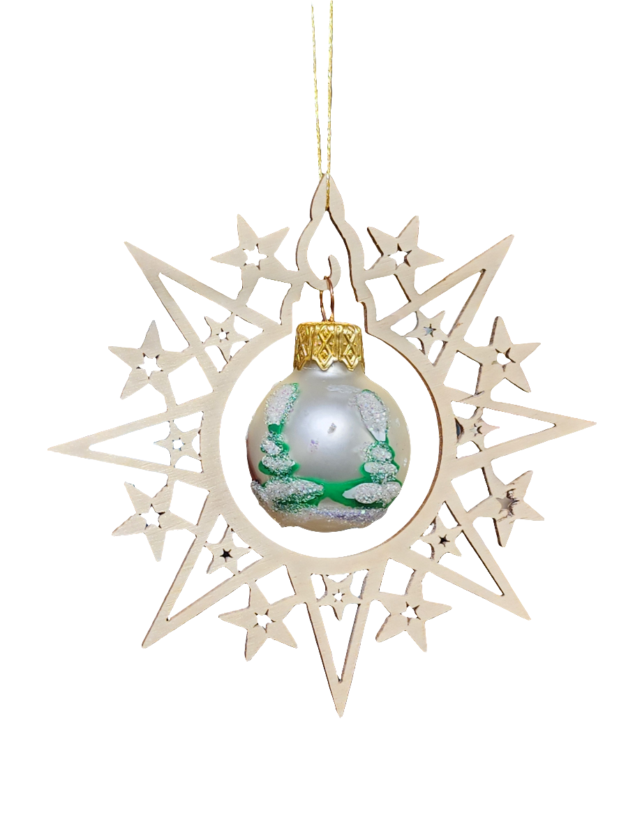 Bauble | Inside Wooden Star (J)