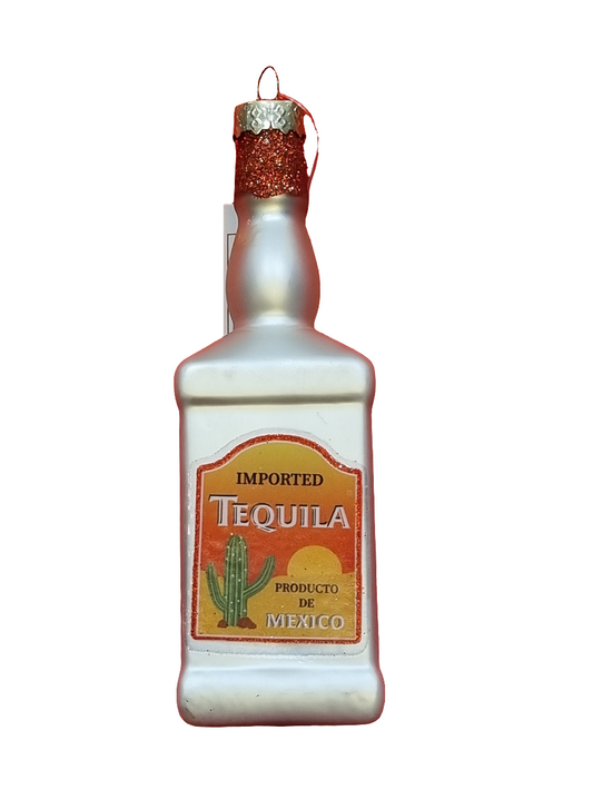 European Glass Christmas ornament of a Tequila Bottle (H)