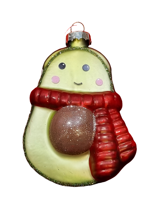 European Glass Christmas ornament of a Avocado (G)