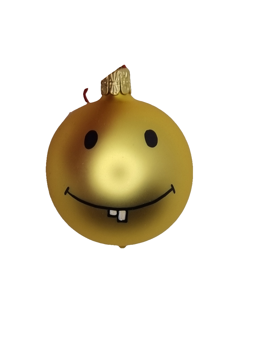 Bauble | Yellow Happy Face (C)