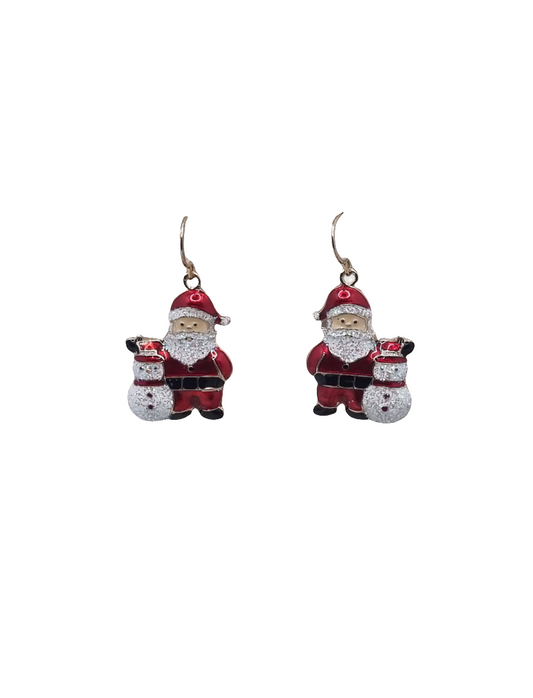 Santa with Snowman | Earrings