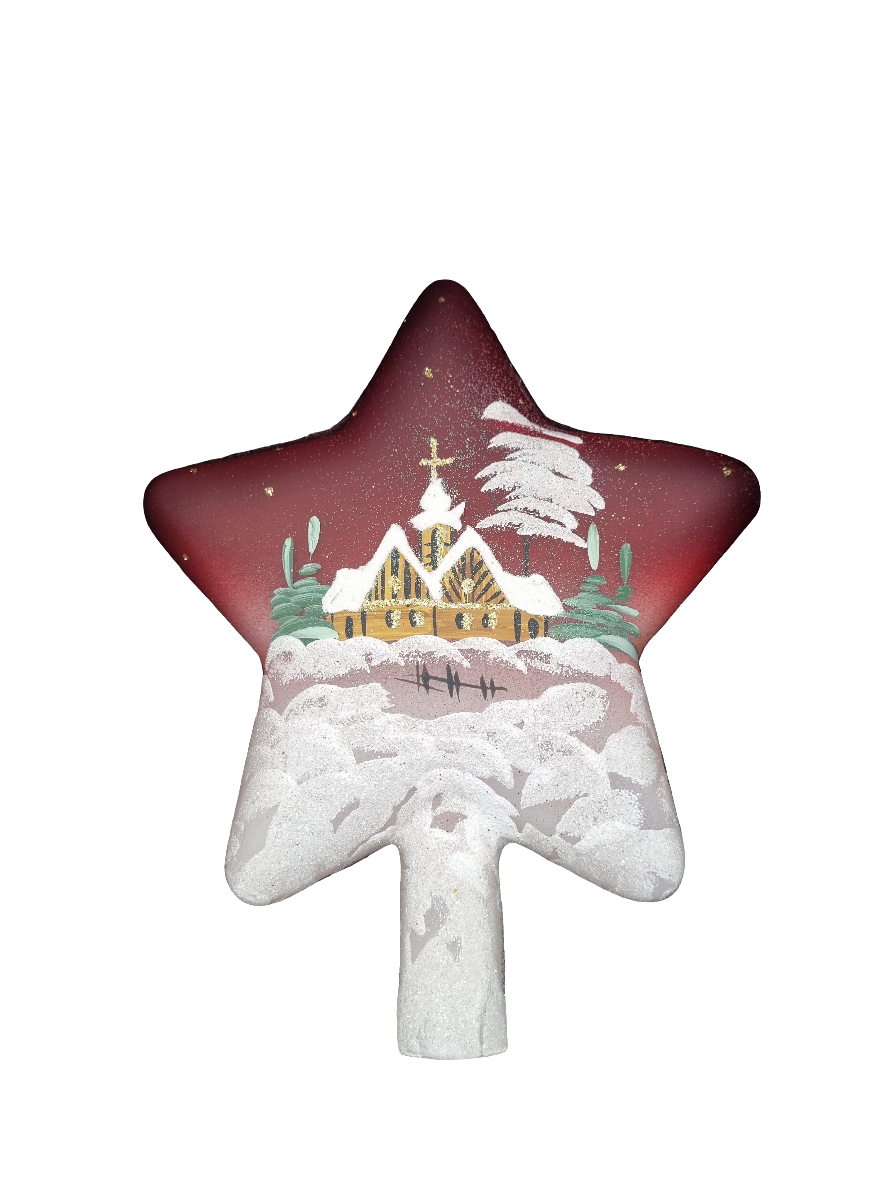 Glass Star Christmas Tree Topper