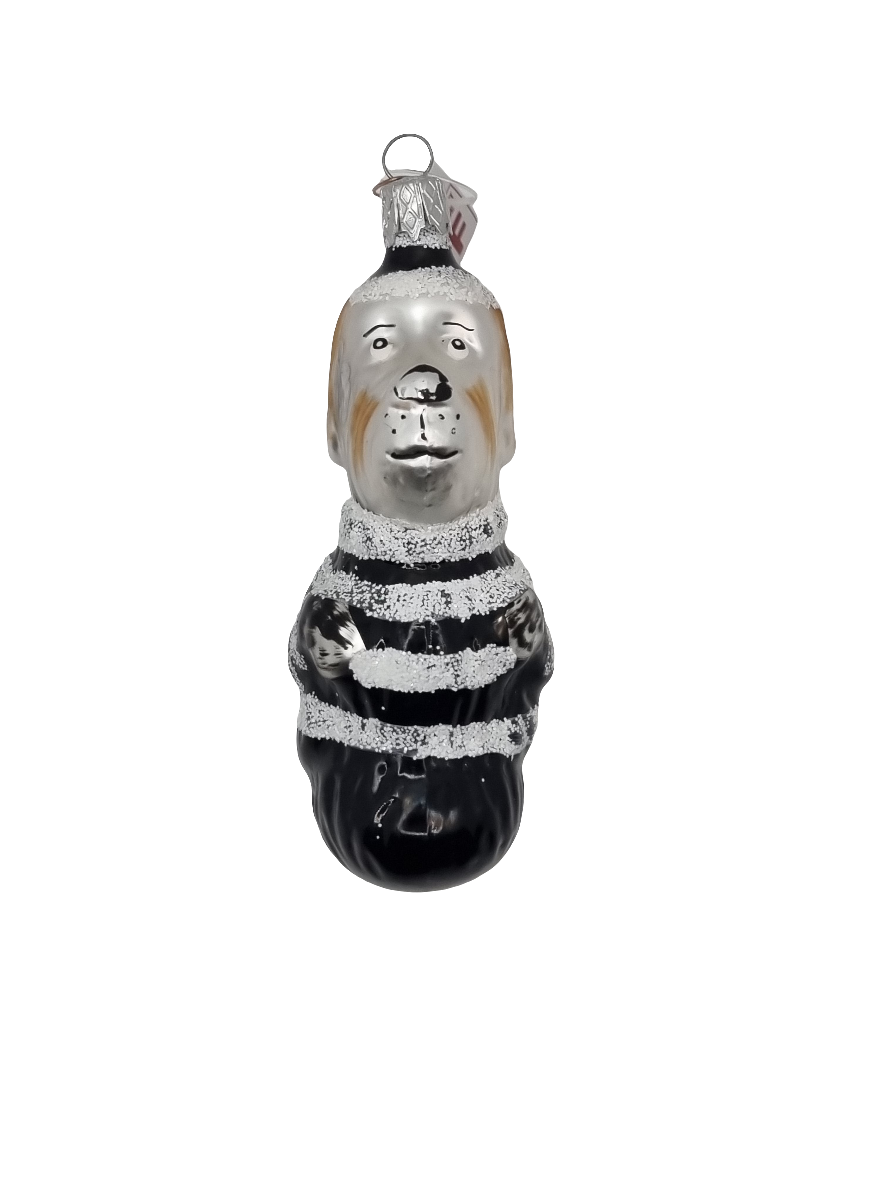 Cartoon Dog with Black & White Stripes (F)