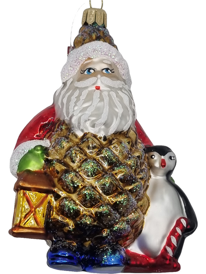 Pinecone Santa with Penguins & Presents (S)