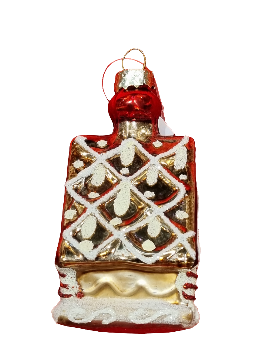 European Glass Christmas ornament of a House | Gingerbread A-Frame (H)