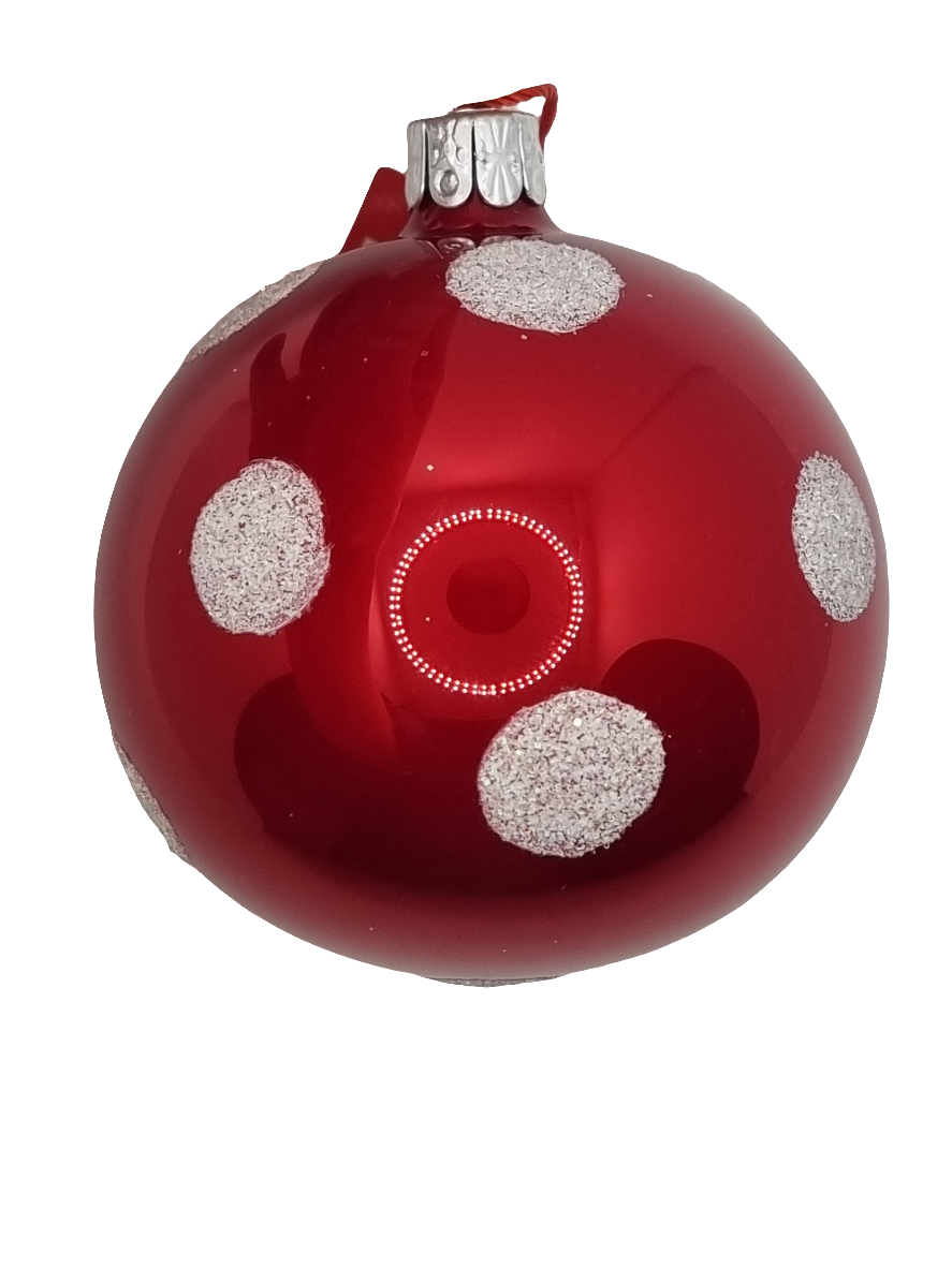 Bauble | Red with White Polka Dots (C)