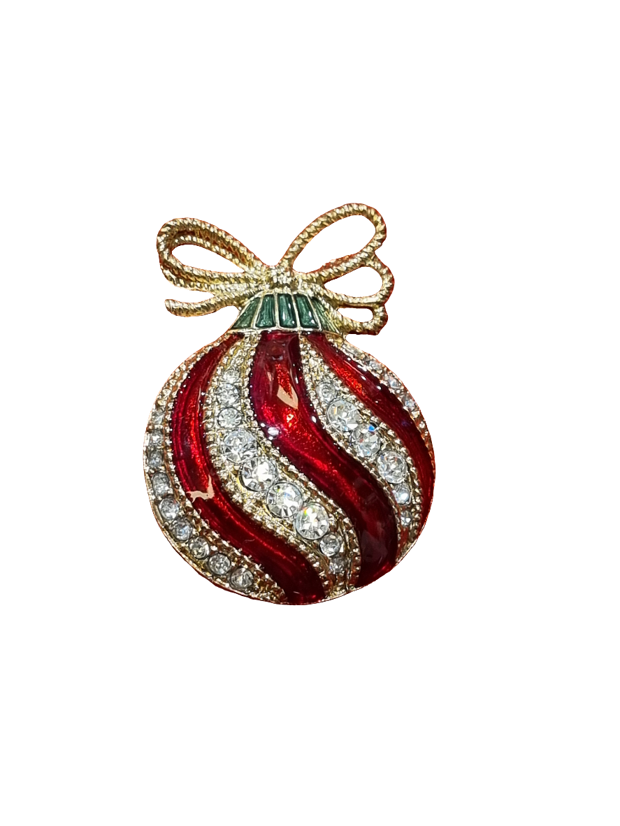 Red & Silver Bauble | Brooch V