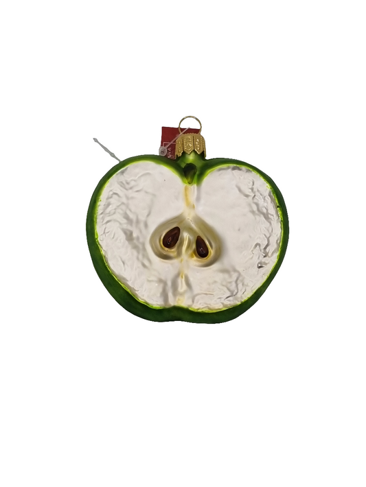 European Glass Christmas ornament of a Apple slice large (K)