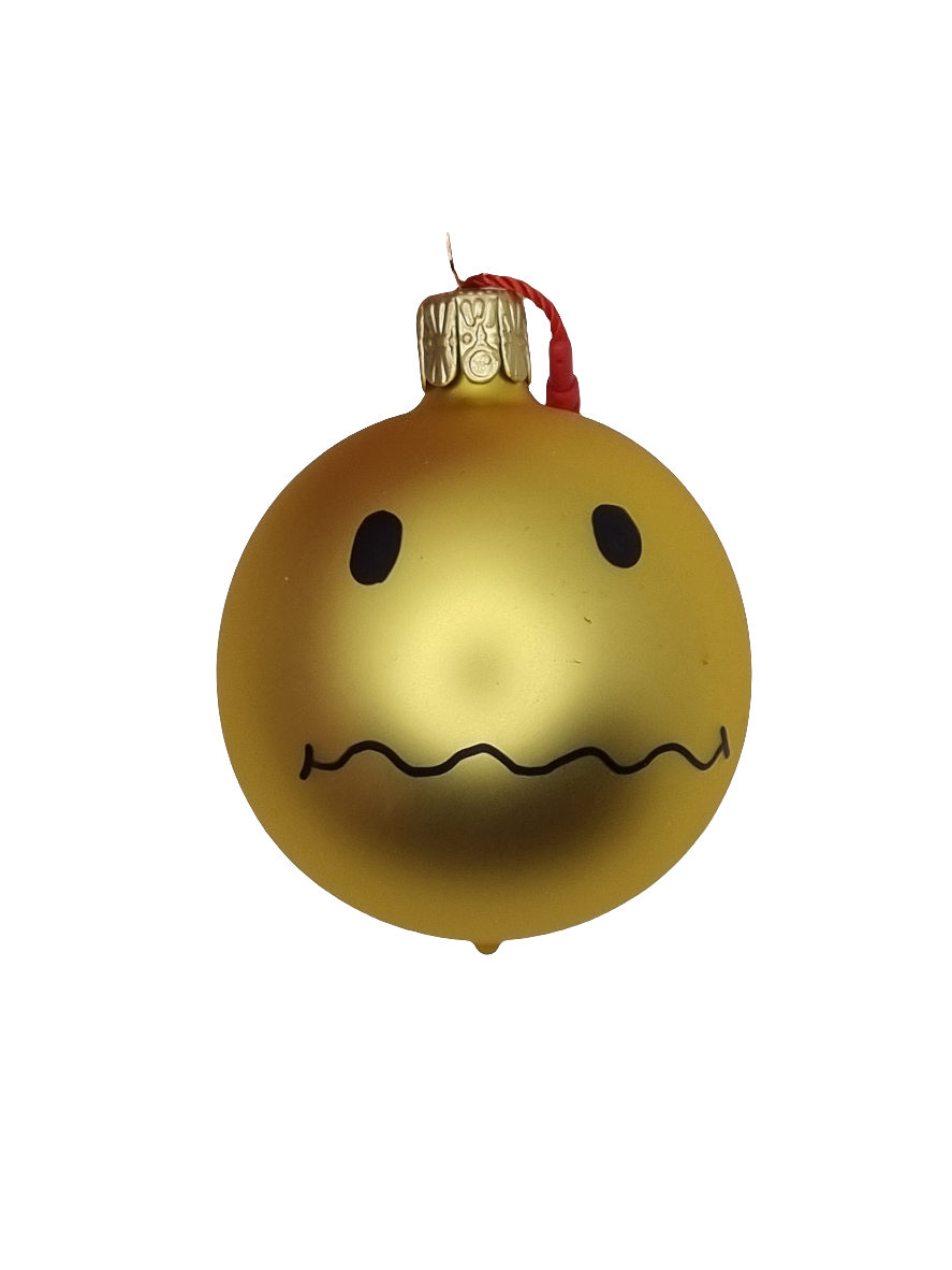 Bauble | Yellow Happy Face (C)