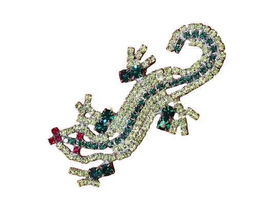 Lizard with Green Crystals | Brooch V