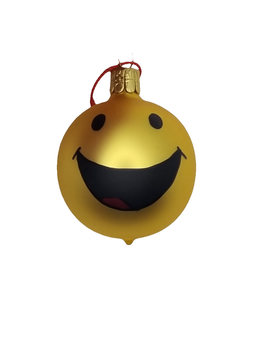 Bauble | Yellow Happy Face (C)