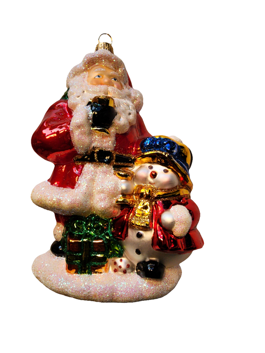 Santa with Goblet and Snowman (X)