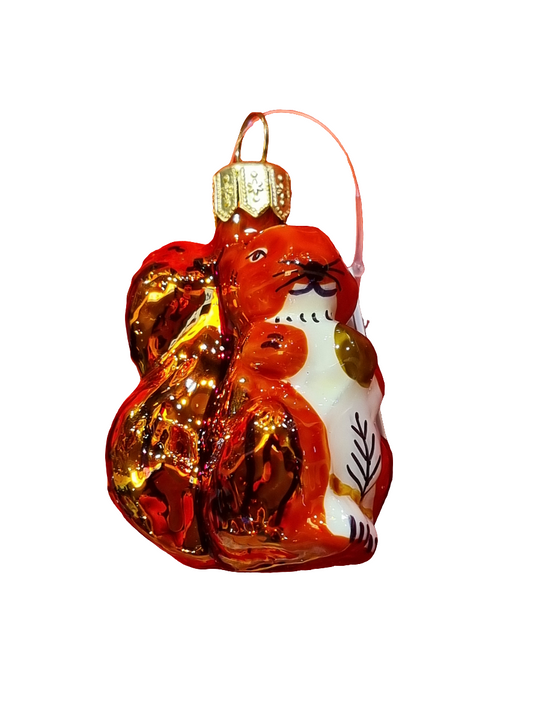 European Glass Christmas ornament of a Squirrel (I)