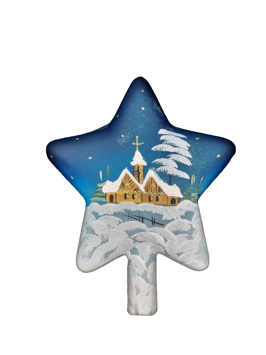 Glass Star Christmas Tree Topper