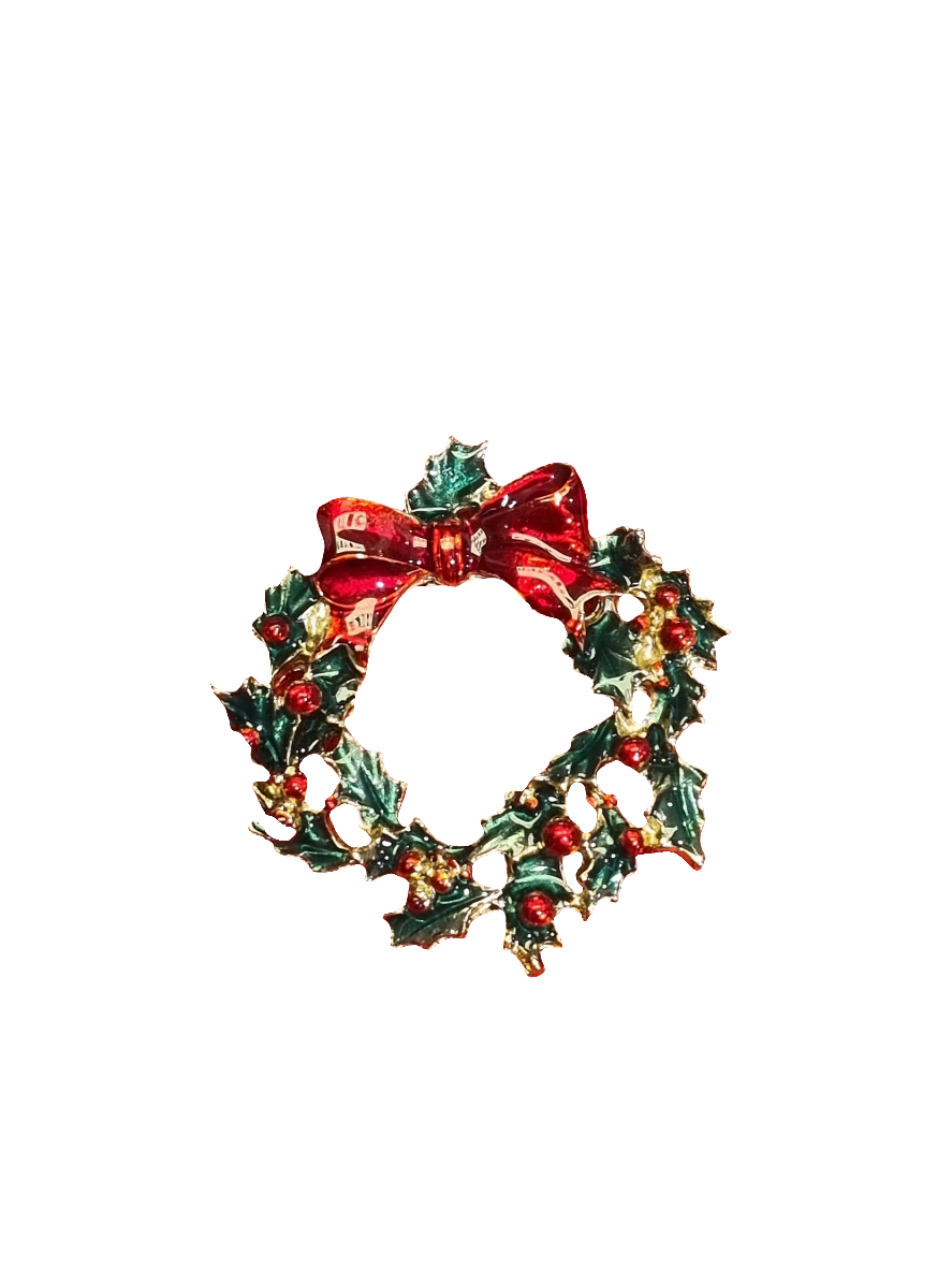 Wreath with Berries & Top Bow | Brooch V