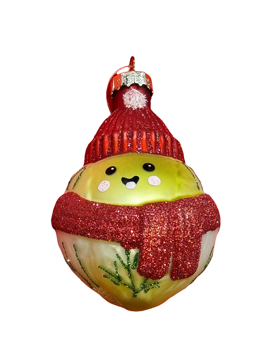 Cute Brussel Sprout in Scarf & Beanie (H)