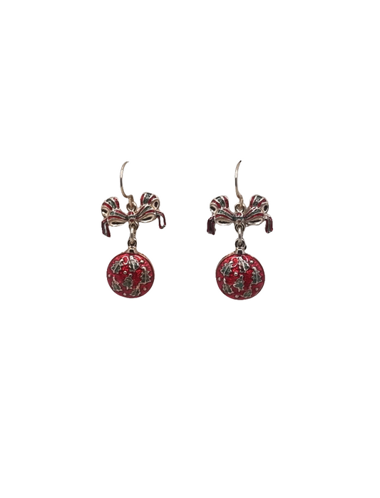 Dangle Red Ball Green Tree | Earrings