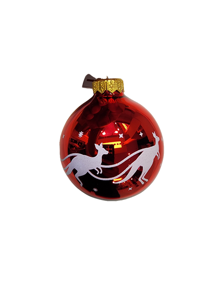 Bauble | Red with Santa's Sleigh & Kangaroos (I)