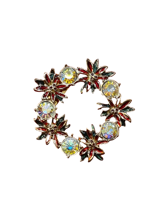 Flower & Crystal Wreath | Brooch V