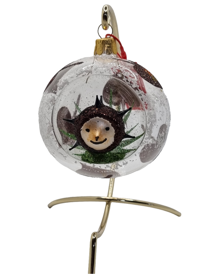 European Glass Christmas ornament of a Baubles | Clear with Nature Inset Decoration (S)