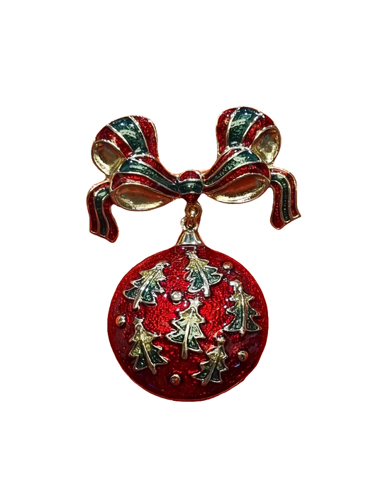 Dangle Bauble with Green Trees | Brooch V