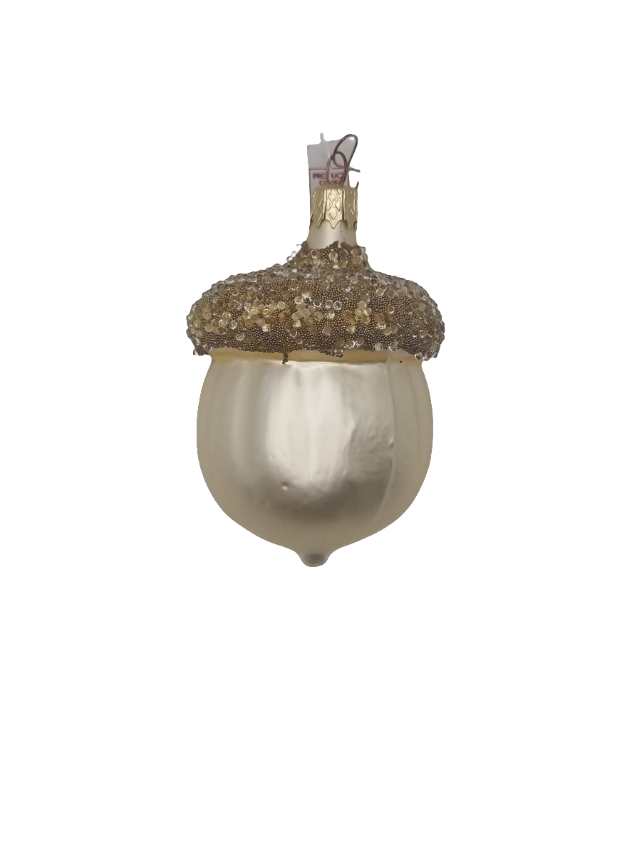 European Glass Christmas ornament of a Acorn (F)