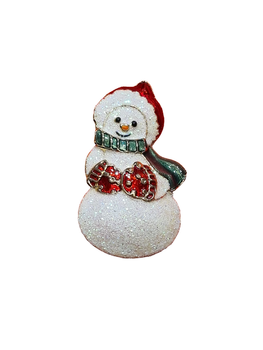 Single Sparkle Snowman with Mittens & Scarf | Brooch V