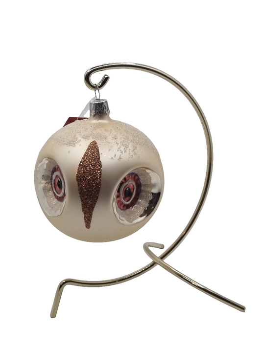 European Glass Christmas ornament of a Bauble | Owl (I)