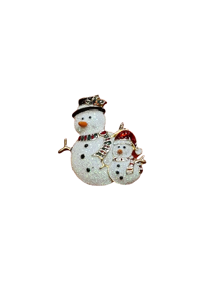 Double Sparkle Snowman | Brooch V