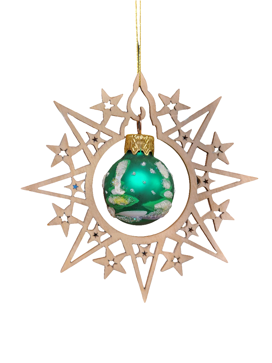 Bauble | Inside Wooden Star (J)