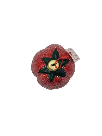 European Glass Christmas ornament of a Tomato large sparkle (E)