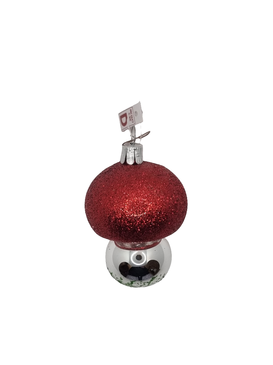 Mushroom Red Sparkle Silver Stem Short (D)