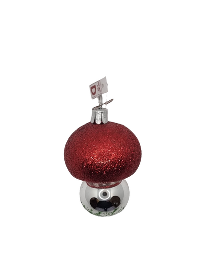 Mushroom Red Sparkle Silver Stem Short (D)